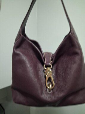 Dooney & Bourke Pebble Leather Logo Lock Hobo Shoulder Bag